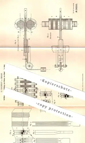 original Patent - C. Gronert , Berlin , 1890 , Walzen von Gabeln ohne Grat | Gabel , Besteck | Messer , Walze | Metall