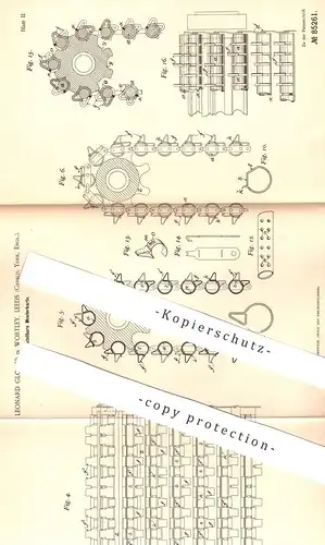 original Patent - Leonard Glover , Wortley , Leeds , York , England , 1894 , Musterkarte für Jaquard Maschine | Weber !!