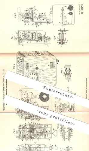 original Patent - Wilfried J. Ohmer , Dayton , Ohio , USA , 1898 , Druck u. Ausgabe der Fahrscheine | Billet , Ticket !!