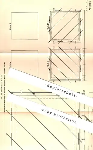 original Patent - Oscar Kunath , Berlin , 1891 , Herst. vielfarbiger Muster auf Stoff | Stoffe , Gewebe , Schneider !!!