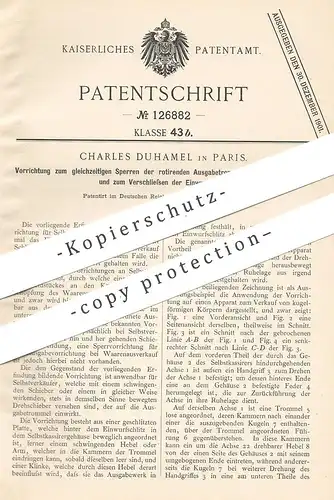 original Patent - Charles Duhamel , Paris Frankreich 1900 , Selbstverkäufer | Warenverkäufer , Verkaufsautomat , Automat