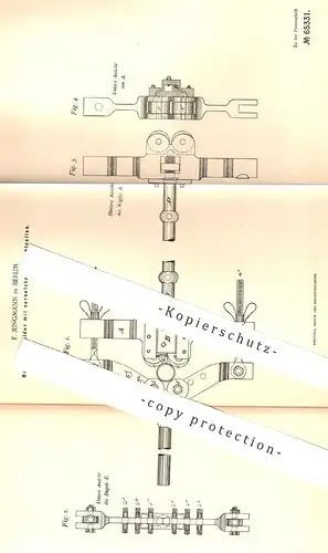 original Patent - F. Jungmann , Berlin , 1891 , Rohrabschneider | Rohr , Rohre , Metall , Werkzeug , Schlosser !!