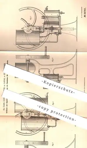 original Patent - Dr. Carl Gustaf Patrik de Laval , Stockholm , Schweden  1884 , Herst. von Emulsion | Fett , Creme , Öl