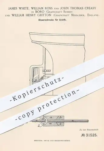 original Patent - James White , William Ross , John Thomas Creasy , Boro , William Gritton , Middlesex , Schiffsschraube