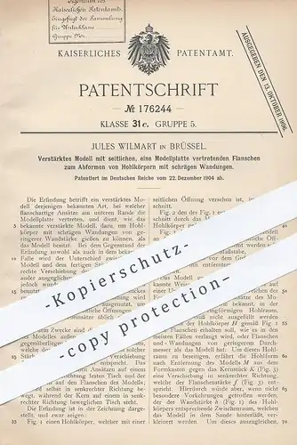 original Patent - Jules Wilmart , Brüssel , 1904 , Abformen von Hohlkörper | Form , Formen , Modell , Flansch !!