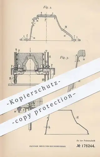original Patent - Jules Wilmart , Brüssel , 1904 , Abformen von Hohlkörper | Form , Formen , Modell , Flansch !!
