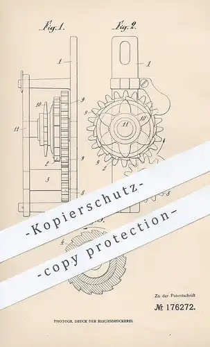 original Patent - Barthélémy V. David , Brüssel  1905 , Sperrbremskupplung für Hebezeug | Bremskupplung | Aufzug , Winde