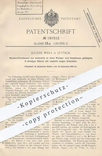 original Patent - Eugène Wera , Lüttich , 1905 , Wasserröhrenkessel | Wasserkessel | Röhrenkessel | Dampfkessel | Kessel