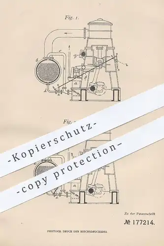 original Patent - Ernst Bötticher , Kiel , 1905 , Verhütung von Wasserschlag bei Luftpumpen | Luft - Pumpe , Kondensator