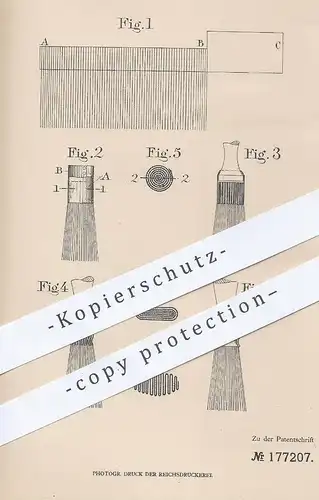 original Patent - Philippe Chazal , Lyon , 1906 , Herstellung von Pinsel , Bürste | Borsten , Bürstenmacher , Bürsten !