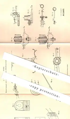 original Patent - L. Pricken , Mainz , 1882 , elektrische Zündvorrichtung | Zündung , Zünder , Gas , Strom , Elektriker