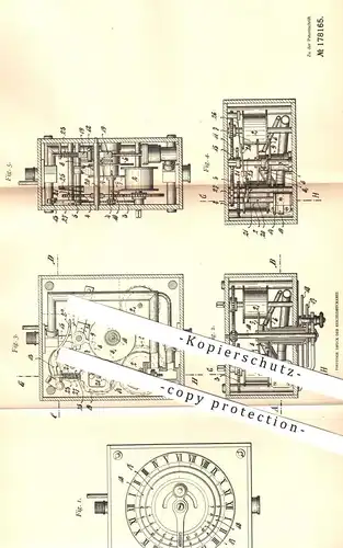 original Patent - Walter Pechstein , Halle / Saale  1903 , Umschalten von Gasventil mittels Uhrwerk | Gas - Ventil | Uhr