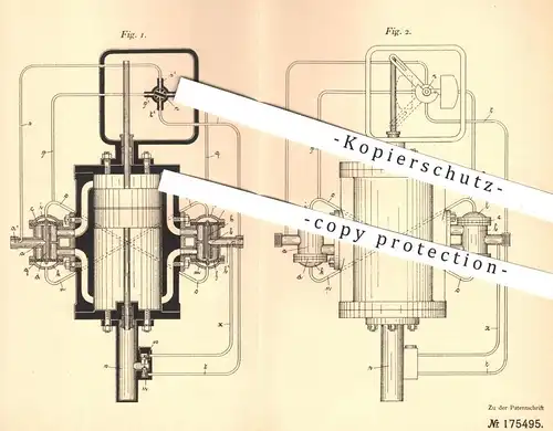 original Patent - Eduard Zickendraht , Frankfurt / Main , 1905 , Kolben - Flüssigkeitsmesser mit Ventil | Motor !!!