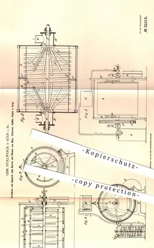 original Patent - Gebr. Stollwerck , Köln / Rhein , 1884 , Darren u. Rösten von Malz , Cichorien , Kaffee , Kakao !!!