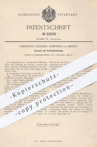 original Patent - Ch. Chaskel Eisenberg , Berlin , 1894 , Schnalle mit Kniehebelwirkung | Schuhe , Schuhwerk , Schuster