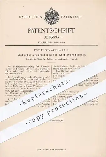 original Patent - Detlef Staack in Kiel , 1894 , Sicherheit für Klettverschlüsse am Fenster | Schlosser , Schlosserei !!