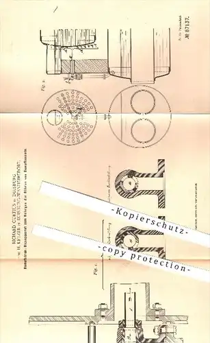 original Patent - R. Curtius , H. Ketzer , Duisburg / Wanheimerort , 1895 , Dampfstrahler für Röhren der Dampfkessel !!!