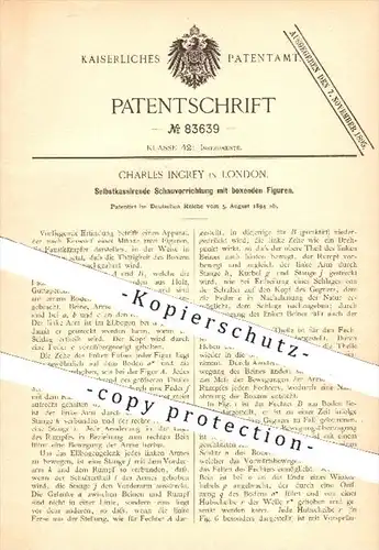 original Patent - Charles Ingrey in London , 1894 , Selbstkassierende Schauvorrichtung mit boxenden Figuren , Automat !