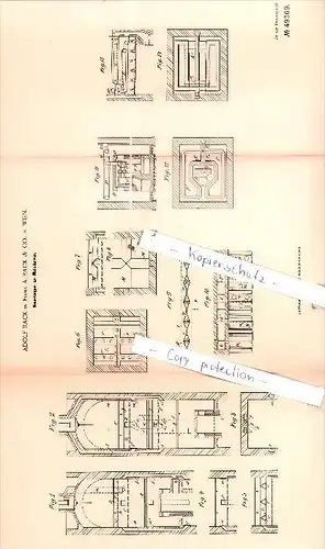 Original Patent  - Adolf Rack in Firma A. Rack & Co. in Wien , 1889 , Neuerungen an Malzdarren !!!