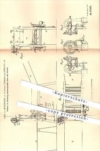 original Patent - Carl von Buchardi / Rittergut Kändler / Limbach , 1892 , Herstellung gepresster Stroh- o. Heubunde !!