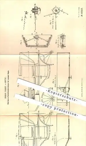 original Patent - F. Trebst , Leipzig , 1887 , Ventilation an Landauer Wagen , Wagenbau , Gebläse , Lüftung , Luft !!!