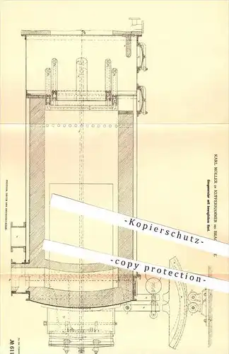 original Patent - K. Möller , Kupferhammer , Brackwede , 1878 , Gasgenerator , Gas , Generator , Generatoren , Ofen !!