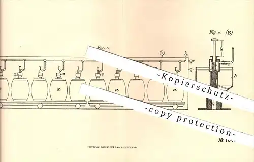 original Patent - Franz Knipping , Berlin , 1905 , Pasteurisieren von Bier u. a. gashaltigen Flüssigkeiten , Kohlensäure