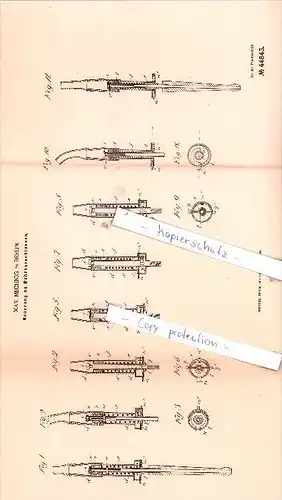 Original Patent - Max Mechnig in Berlin , 1888 ,  Neuerung an Rohrverschlüssen !!!