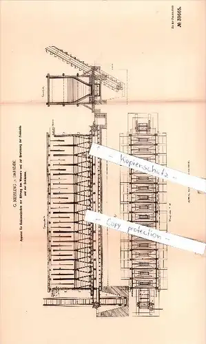 Original Patent - G. Messling in Dresden , 1886 , Aufbereitung von Erzen !!!