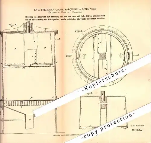 Original Patent - John F.C. Farquhar in Long Acre , London , 1879 , Apparatus for beer !!!