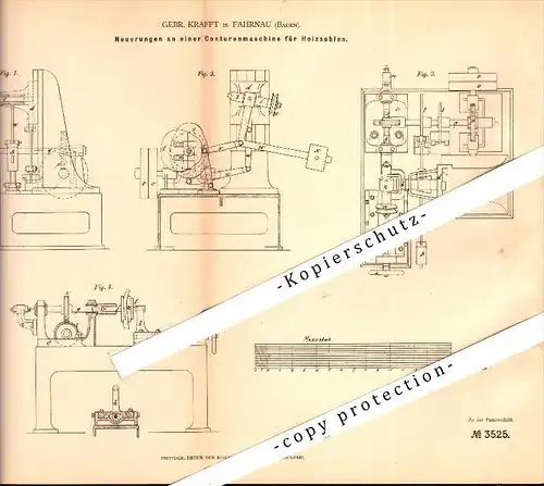 Original Patent - Gebr. Krafft in Fahrnau b. Schopfheim , 1878 , Maschine für Holzsohlen , Pantoffeln , Holzschuhe !!!