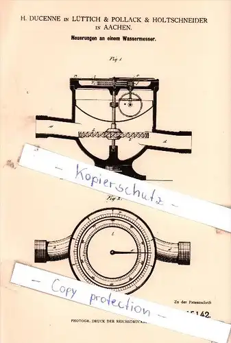 Original Patent - H. Ducenne in Lüttich & Pollack & Holtenschneider in Aachen , 1881 , !!!
