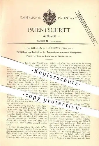 original Patent - T. C. Nielsen in Hjörring , Dänemark , 1896 , Kontrolle der Temperaturen für Flüssigkeiten , Hjørring