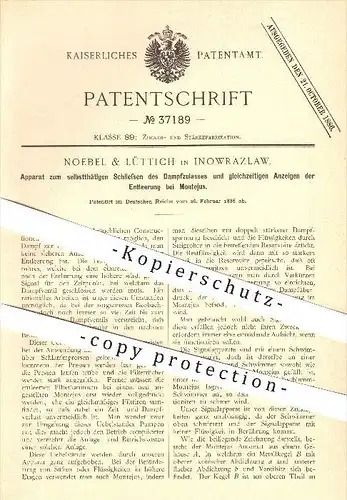 original Patent - Noebel & Lüttich in Inowrazlaw / Inowroclaw, 1886, Apparat für Zuckerfabrik , Zucker