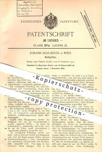 original Patent - Johann Schuberth in Wien , 1906 , Rollgitter , Türen , Tore , Metallbau !!!