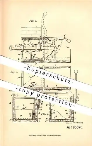 original Patent - Heinrich A. Brugger in Radolfzell , 1906 , Vorrichtung zur Beförderung von Schuhwerk aus einem Raum !!
