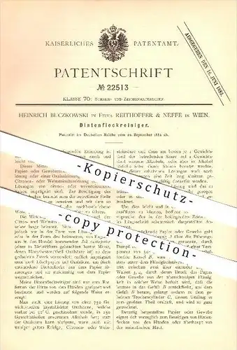 original Patent - H. Buczkowski , Reithoffer & Neffe in Wien , 1882 , Tintenfleckreiniger , Schreibmaterialien !!!