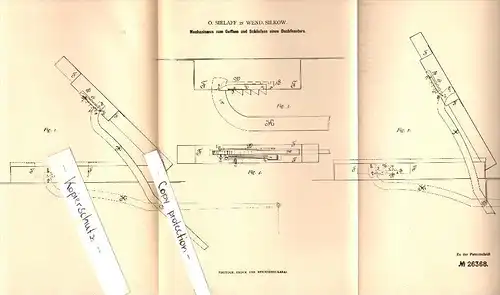 Original Patent - O. Sielaff in Wendisch Silkow / Zelkowo , 1883 , Mechanismus für Fenster , Glowitz / Glówczyce !!!