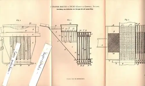 Original Patent - J. Graham Martyn in Truro , Cornwall , 1896 , Preparation of grain with water , ore !!!