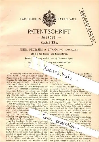 Original Patent - Wilhelm Ludwig Jespersen in Nyköbing auf Falster , 1901 , Regenschirme , Nykøbing Falster  !!!
