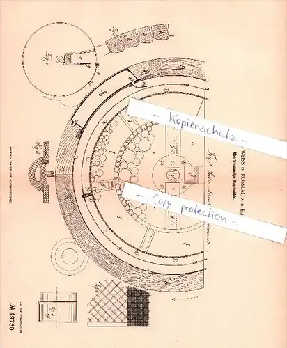 Original Patent - Julius Weiss in Roßlau a. d. Elbe , 1889 , Mehrtrommlige Kugelmühle , Mühlen !!!