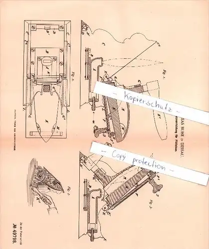 Original Patent - Andreas Buhe in Dessau , 1889 , Heizvorrichtung für Plätteisen !!!