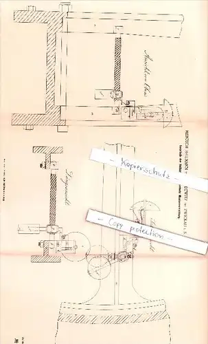 Original Patent - Heinrich Bellmann in Schedewitz bei Zwickau i. S. , 1890 , Weckapparat im Seilkorb , Bergbau !!!