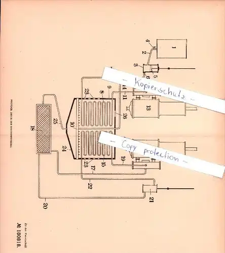 Original Patent - Siegmund Baron von Szentkereszti in Budapest , 1905 , Zwillings-Kraftmaschine , Motor !!!