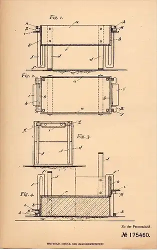 Original Patent - A. Tevonderen und L. Pollaert in Roermond , 1905 , Formkasten , Form !!!