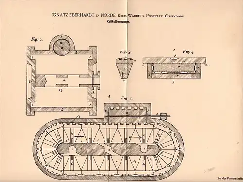 Original Patent - I. Eberhardt in Nörde b. Warburg , 1900 , Kreiskolbenpumpe , Pumpe , Post Ossendorf !!!