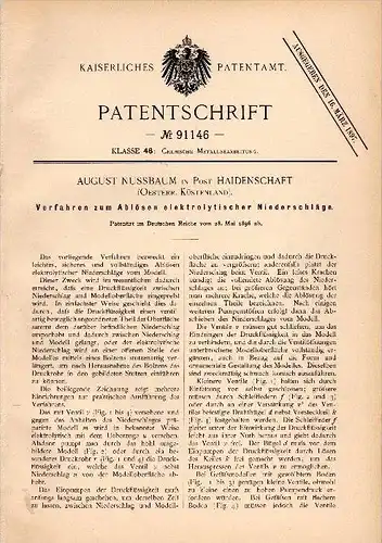 Original Patentschrift - A. Nussbaum in Haidenschaft / Ajdovš&#269;ina ,1896, Ablösen elektrolytischer Niederschläge , C