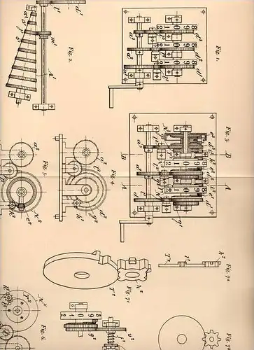 Original Patentschrift - J. Vermehren in Hellerup , Dänemark , 1906 , Rechenmaschine , Mathematik , Rechner !!!