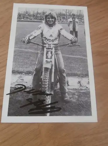 Speedway Autogrammkarte Fahrer aus Landshut , 80er Jahre , Autogramm , Motorradrennen !!!