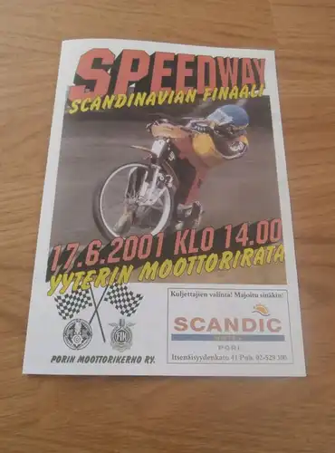 Speedway Pori / Schweden , 17.06.2001 , Finale , Programmheft / Programm / Rennprogramm , program !!!
